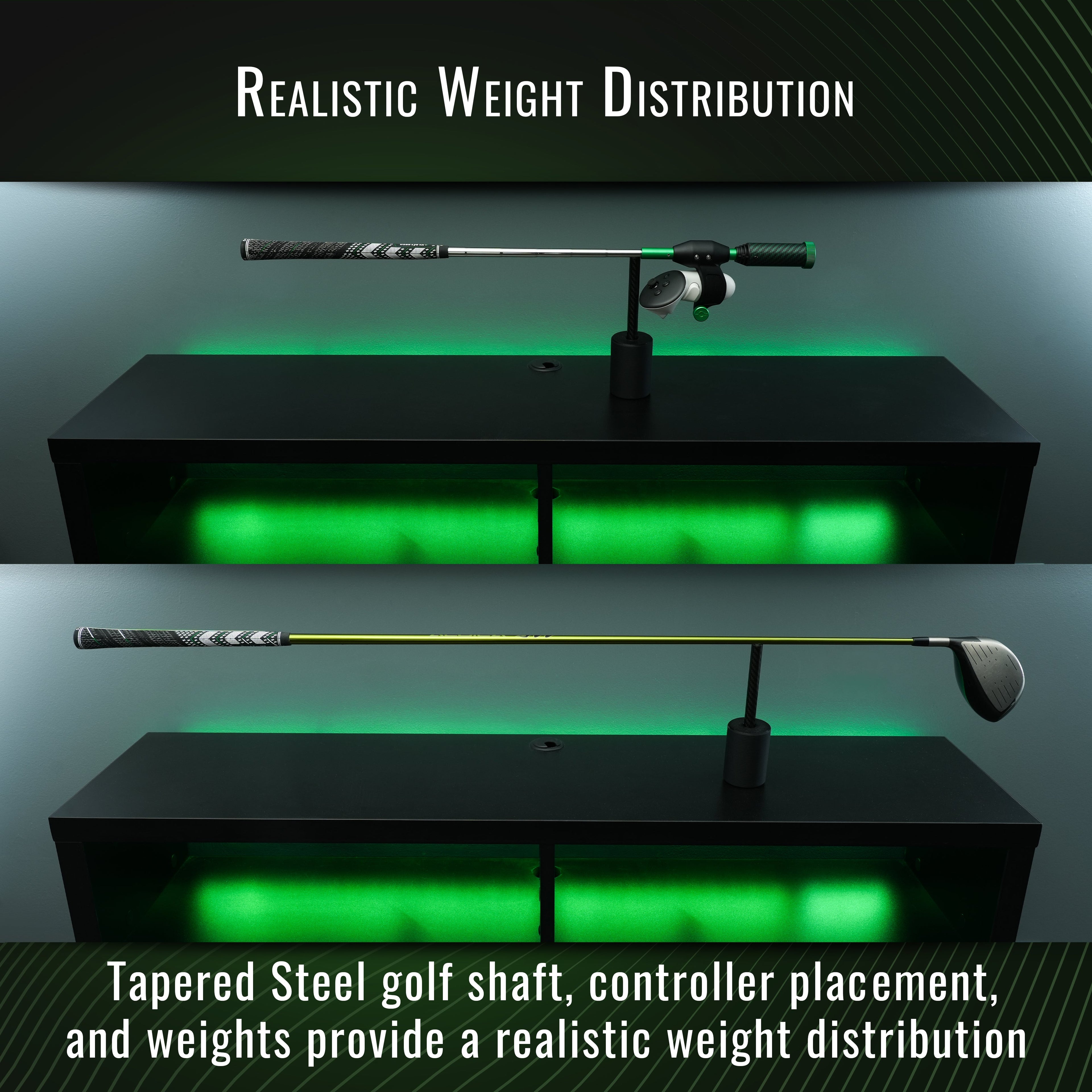 DriVR Elite Chrome - Stepped Steel Weighted Golf Club  - Compatible with Quest 2, 3/3s, and Pro