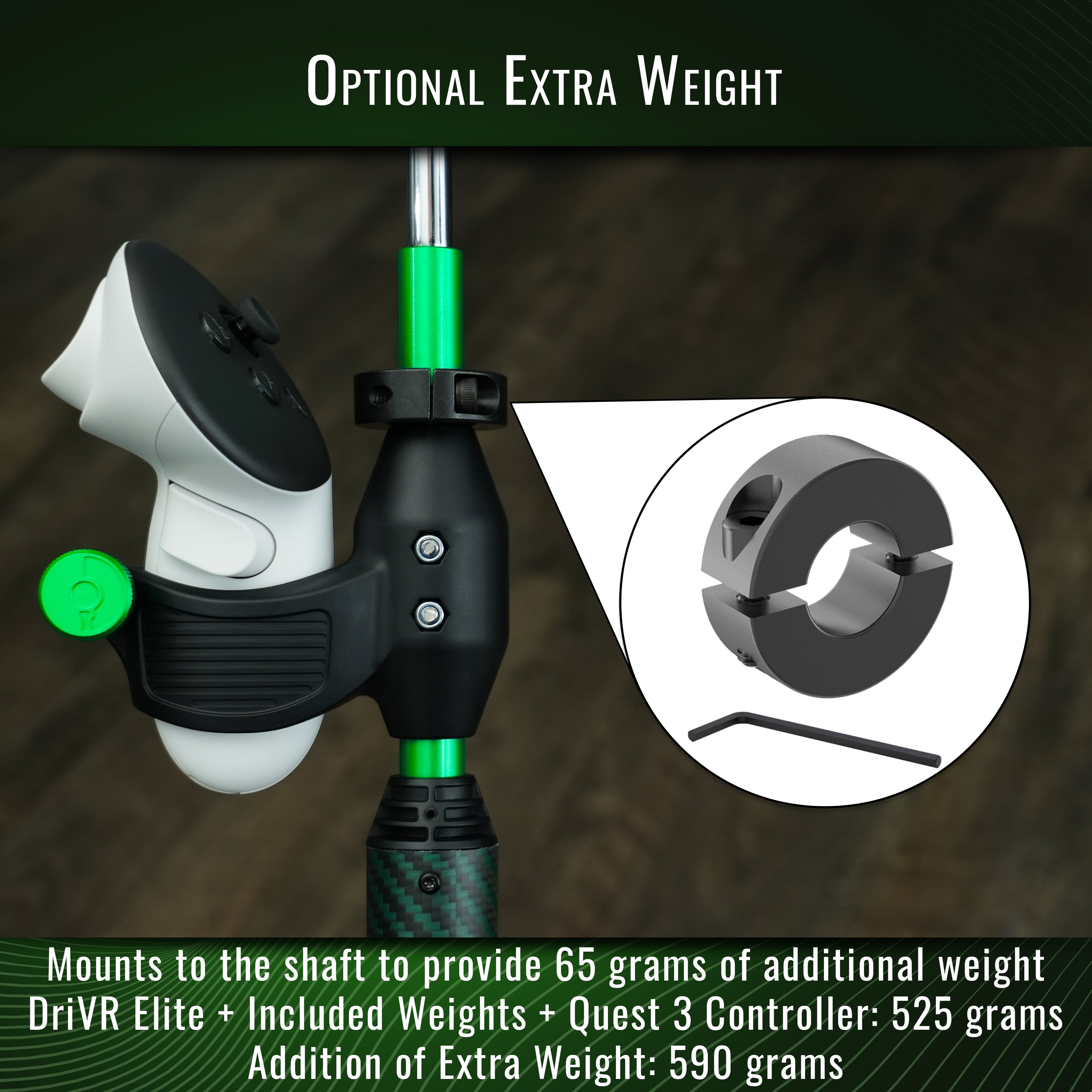 DriVR Elite Chrome - Stepped Steel Weighted Golf Club  - Compatible with Quest 2, 3/3s, and Pro